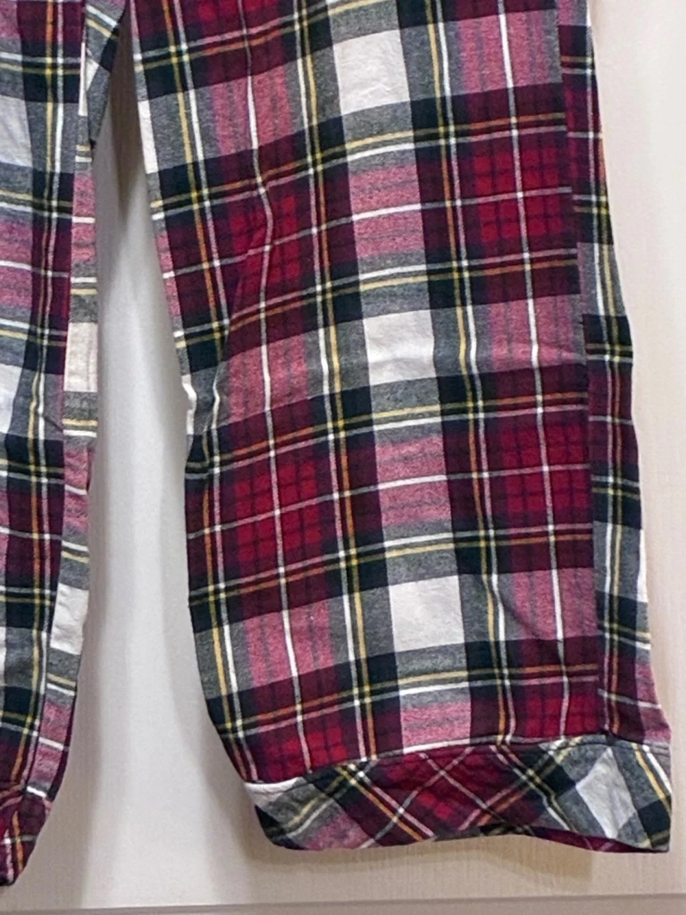 Natural Reflections Adult Lg Classic Red Plaid Design Flannel Lounge Sleep Pants